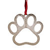 2.5" Silver-Plated Paw Print Christmas Ornament with European Crystals Image 3