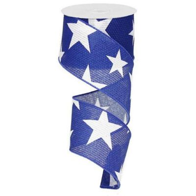 2.5" Star Canvas Ribbon: Navy Blue  (10 Yards) Image 1
