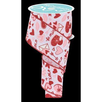 2.5" Valentine Graphics Ribbon: White (10 Yard) Image 1