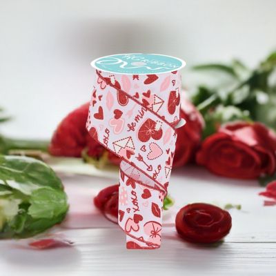 2.5" Valentine Graphics Ribbon: White (10 Yard) Image 2