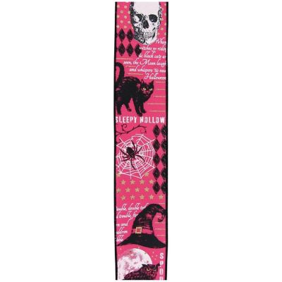 2.5" Vintage Halloween Ribbon: Pink (10 Yards) Image 1