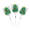 2" 7 oz. Christmas Tree-Shaped Swirl Mixed Fruit Lollipops - 12 Pc. Image 1