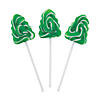 2" 7 oz. Christmas Tree-Shaped Swirl Mixed Fruit Lollipops - 12 Pc. Image 1