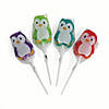 2" 7 oz. Holiday Brights Penguin-Shaped Fruit Lollipops - 12 Pc. Image 1