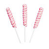 2" 9 oz. Mini Pink & White Twisty Strawberry Lollipops - 24 Pc. Image 1