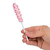2" 9 oz. Mini Pink & White Twisty Strawberry Lollipops - 24 Pc. Image 1