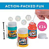 2&quot; Action-Packed Wham! Boom! Bam! Plastic Bubble Bottles &amp;#8211; 24 Pc.  Image 1