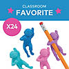 2" Astronaut Character Solid Color Pencil Wrap Rubber Erasers - 24 Pc. Image 3