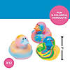 2" Bright Colors &amp; Patterns Psychedelic Rubber Ducks - 12 Pc. Image 1