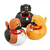 2" Brown, Black and Tan Dog Character Rubber Duck Toys - 12 Pc. Image 1