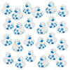 2" Bulk 120 Pc. Snowflake Blue & Silver Glitter Sparkle Rubber Ducks Image 1