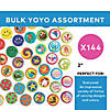 2" Bulk 144 Pc. Bright Colors, Characters &amp; Patterns YoYo Assortment Image 2