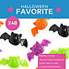 2" Bulk 48 Pc. Mini Halloween Orange, Purple, Black & Green Vinyl Sticky Bats Image 2