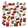 2" Bulk 50 Pc. Christmas Plastic Pull-Back Toy Assortment Image 1