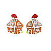 2" Christmas Gingerbread House Plastic Earrings - 2 Pc. Image 1