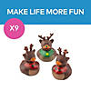 2" Christmas Santa Claus' Reindeer Brown Rubber Ducks Image 2