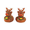 2" Christmas Santa Claus' Reindeer Brown Rubber Ducks Image 3