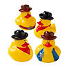 2" Classic Cowboy & Sheriff Yellow Rubber Ducks - 12 Pc. Image 1