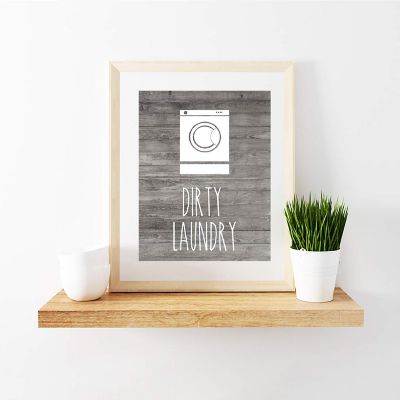 2 Clean vs Dirty Laundry Signs 8.5x11in Image 1