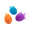 2" Fish-Shaped Orange, Blue & Purple Rubber Bouncy Balls - 12 Pc. Image 1