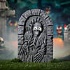 2 Ft. Gray Plastic Skeleton Tombstone with Moving Eyes Halloween Decoration Image 1