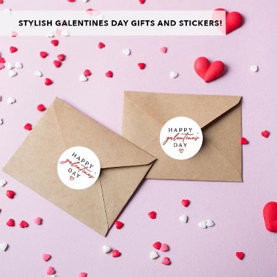 2'' Galentines Classic Red White Stickers Image 1