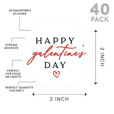 2'' Galentines Classic Red White Stickers Image 2