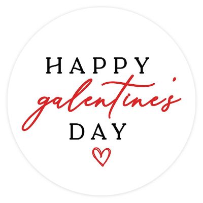 2'' Galentines Classic Red White Stickers Image 3