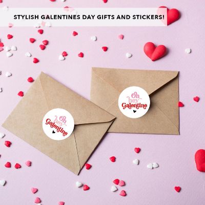 2'' Galentines Red Pink Oh Hey Stickers Image 1