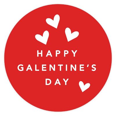 2'' Galentines Red White Heart Stickers Image 3