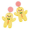 2" Gingerbread Man Christmas Plastic Earrings &amp;#8211; 2 Pc. Image 1