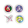 2" Glow-in-the-Dark Tie-Dyed Plastic Spin Top Toys - 12 Pcs. Image 1