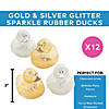 2" Gold & Silver Glitter Sparkle Clear Rubber Ducks - 12 Pc. Image 2