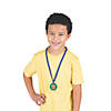 2" Great Job Multicolor Rubber Medals with Blue Ribbon - 12 Pc. Image 1