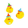 2" Happy Birthday Hats & Noisemakers Yellow Rubber Ducks - 12 Pc. Image 2