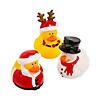 2" Holiday Characters Santa, Reindeer & Snowman Rubber Ducks - 12 Pc. Image 1