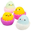 2" Large Easter Chicks in Eggshells Mochi Squish Toys - 12 Pc. Image 1