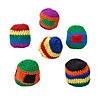 2'' Mini Classic Multicolor Polyester Knitted Kickballs - 12 Pc. Image 1