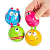 2" Mini Monster Character Bright Colors & Patterns Stress Balls - 12 Pc. Image 1