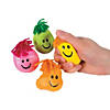 2" Mini Neon Smile Face Latex Stress Toys with Hair - 24 Pc. Image 1