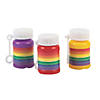 2" Mini Rainbow-Striped Plastic Bubble Bottles with Wand - 24 Pc. Image 1