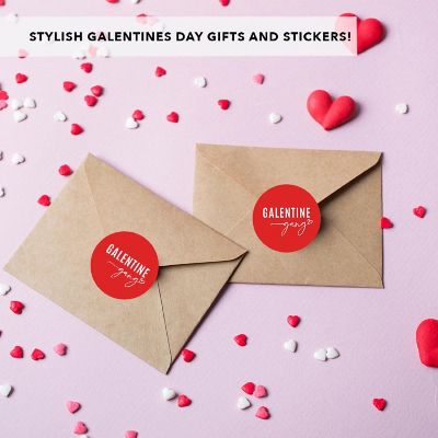 2'' Minimal Red White Galentines Sticker Image 1