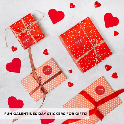 2'' Minimal Red White Galentines Sticker Image 1
