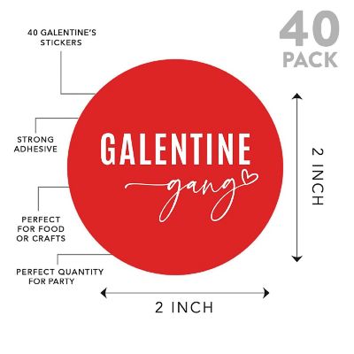 2'' Minimal Red White Galentines Sticker Image 2