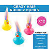 2" Multicolored Crazy Hair Bright Rubber Ducks - 12 Pc. Image 1