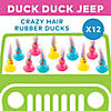 2" Multicolored Crazy Hair Bright Rubber Ducks - 12 Pc. Image 2