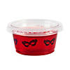 2 oz. Bulk 100 Ct. Small Mardi Gras Carnival Masks Disposable Plastic Gelatin Shot Cups with Lids Image 1