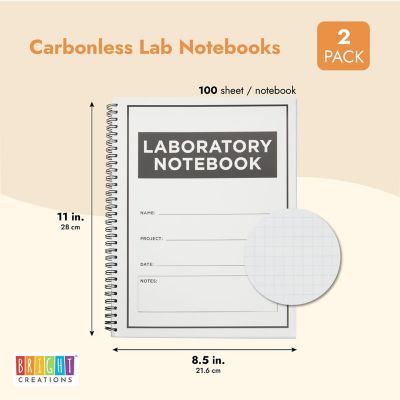 2 Pack Carbonless Lab Notebooks, 100 Sheets Each (8.5 x 11 In) Image 2