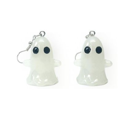 2 Pack Glow Cute Ghost Halloween Earrings Image 1