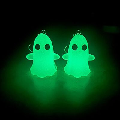 2 Pack Glow Cute Ghost Halloween Earrings Image 1